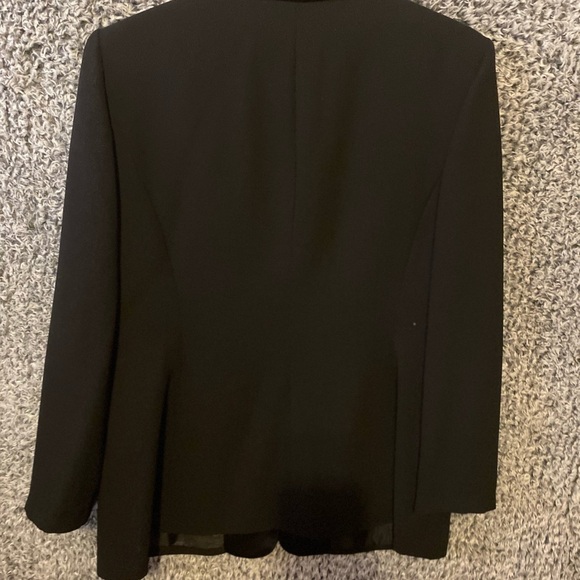 Studio I  Black Satin Collared Tuxedo Blazer Jacket Size 14 - Picture 9 of 11